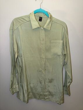 DAZY Light Sage Long-Sleeve Button-Down Shirt